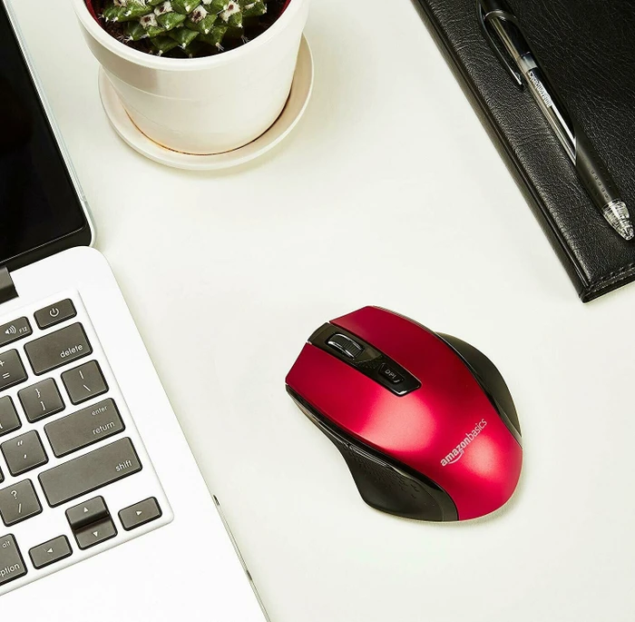 AmazonBasics G6B Ergonomic Wireless Mouse rot, USB
