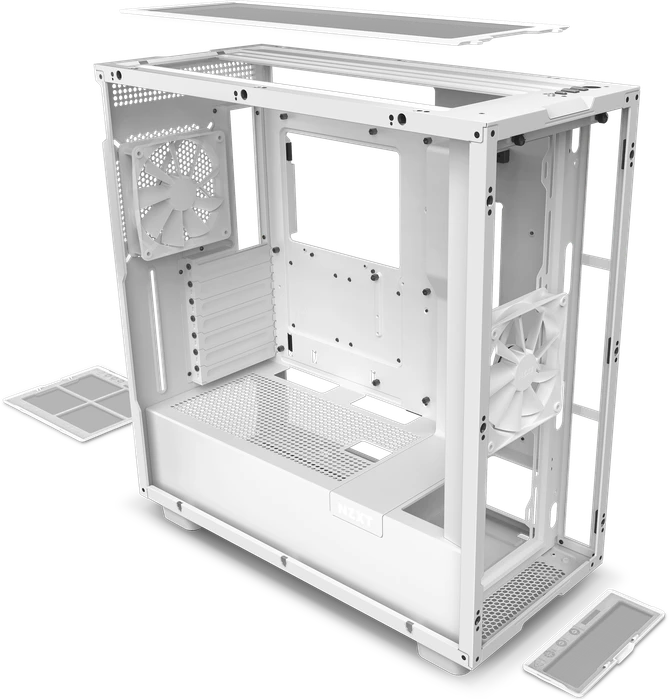 NZXT H7 White, weiß, Glasfenster