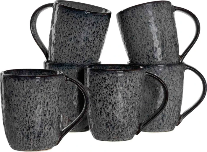 Leonardo Matera Keramiktasse 430ml anthrazit, 6 Stück