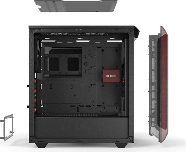 be quiet! Pure Base 500 Red, Glasfenster, schallgedämmt
