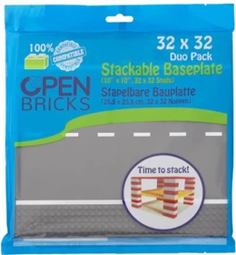 Open Bricks Stapelbare Bauplatte 32x32 Duo Pack Straßenplatte gerade