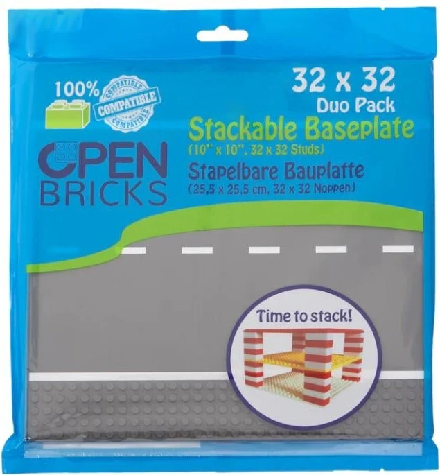 Open Bricks Stapelbare Bauplatte 32x32 Duo Pack