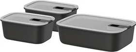 Mepal EasyClip rechteckig Aufbewahrungsbehälter-Set nordic black, 3-tlg.