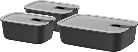 Mepal EasyClip rechteckig Aufbewahrungsbehälter-Set nordic black, 3-tlg.