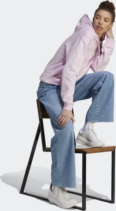 adidas Essentials Linear Hoodie clear pink/white (Damen)