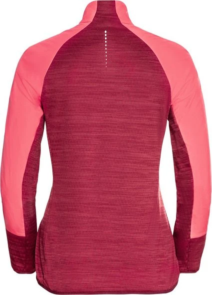 Odlo The Run Easy Warm Hybrid Funktionsjacke deep claret/siesta (Damen)