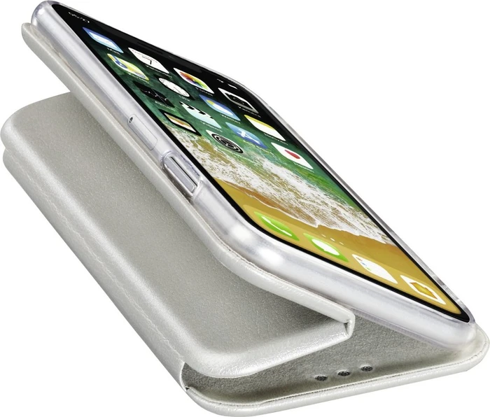 Hama Booklet Curve für Apple iPhone X silber