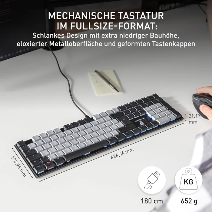 Cherry KC 500 MX LP, schwarz, MX LOW PROFILE 2.0 IVORY, USB, US