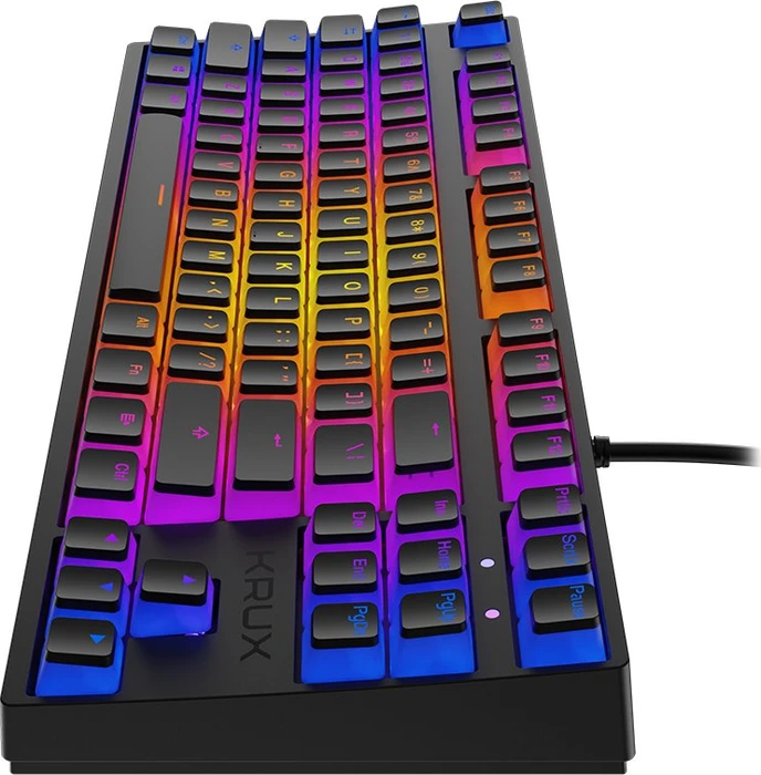 Krux Atax Pro RGB Pudding, TKL, PBT, schwarz, LEDs RGB, Gaote Outemu BLACK, USB, US