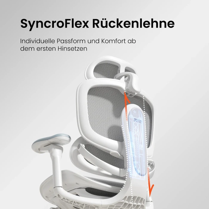 Sihoo Doro C300 Pro V2 adaptiver ergonomischer Bürostuhl, mit Fußstütze, weiß