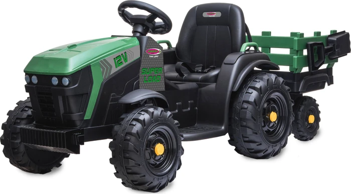 Jamara Ride-on Traktor Super Load mit Anhänger grün