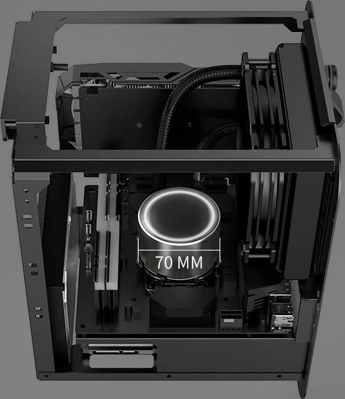 Jonsbo Jonsplus BO 100, schwarz, Glasfenster, Mini-ITX