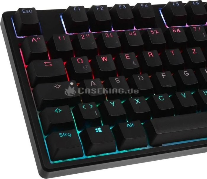 Ducky One RGB PBT schwarz, LEDs RGB, MX RGB RED, USB, DE