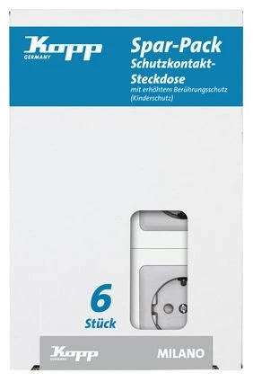 Kopp Milano Profi-Pack: 4 Steckdose, stahlfarben