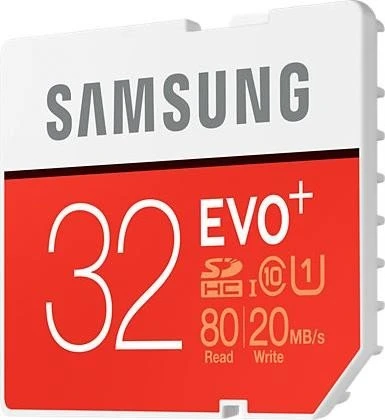 Samsung EVO+ R80/W20 32GB, UHS-I, Class 10