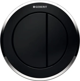Geberit Typ 10 Fernbetätigung pneumatisch, für 2-Mengen-Spülung, Möbeldrücker, schwarz/glanzverchromt