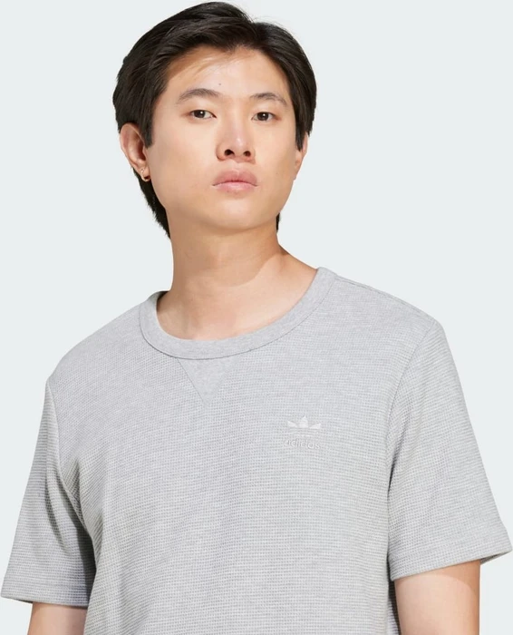 adidas Trefoil Essentials Waffle T-Shirt kurzarm medium grey heather (Herren)