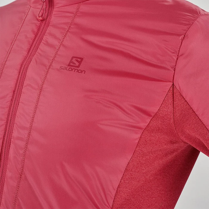 Salomon Outline Warm Hooded Funktionsjacke garnet rose (Damen)
