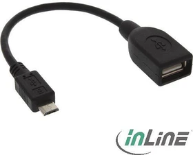 InLine Micro-USB OTG Adapterkabel, Micro-B Stecker auf Buchse A, 0.15m (31606)