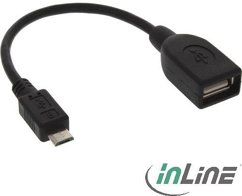 InLine Micro-USB OTG Adapterkabel, Micro-B Stecker auf Buchse A, 0.15m