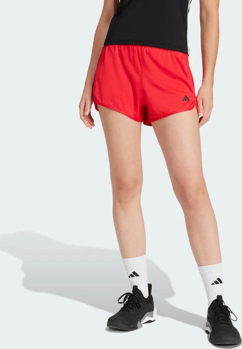 adidas Pacer Essentials Knit High-Rise Shorts pure ruby/black (Damen)
