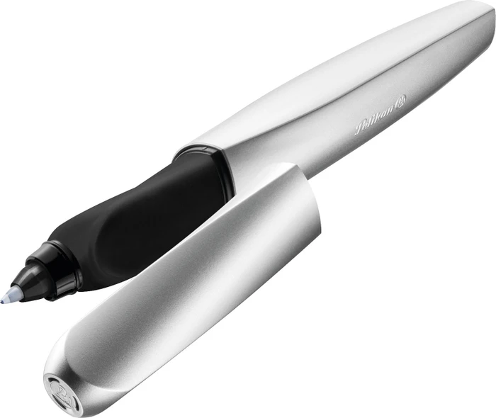 Pelikan Twist Tintenroller (Mine) silber, Rechts- und Linkshänder, Faltschachtel