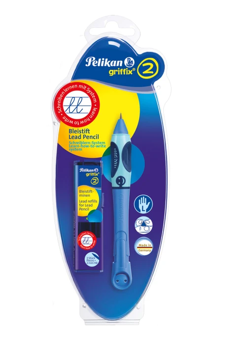 Pelikan griffix 2 Druckbleistift HB 2mm graphit, bluesea, Linkshänder, Blister, 3 Minen