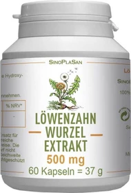 SinoPlaSan Löwenzahnwurzel-Extrakt 500mg Mono-Kapseln, 60 Stück