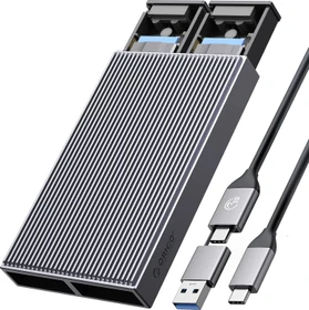 Orico Dual-bay M.2 SSD Enclosure 1x PCIe/ 1x SATA NVME, USB-C 3.1
