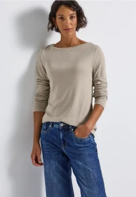 Street One Basic Shirt langarm morning beige (Damen)