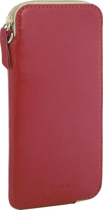 Stilgut Ledertasche mit Reißverschluss L rot