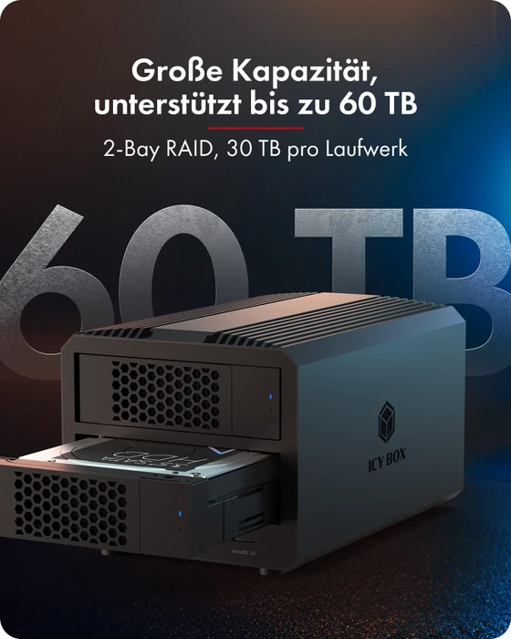 RaidSonic Icy Box IB-RD3721HR-CU31, Spade RAID 3721, 2x 2.5"/3.5", USB-C 3.1