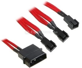 BitFenix Molex auf 3-Pin Adapter, sleeved, 20cm, rot