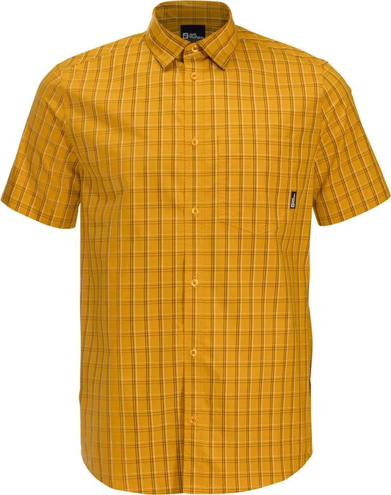 Jack Wolfskin Hot Springs Hemd kurzarm curry check (Herren)