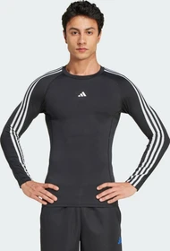 adidas Techfit Compression Training 3-Streifen Kompressionsshirt langarm schwarz (Herren)