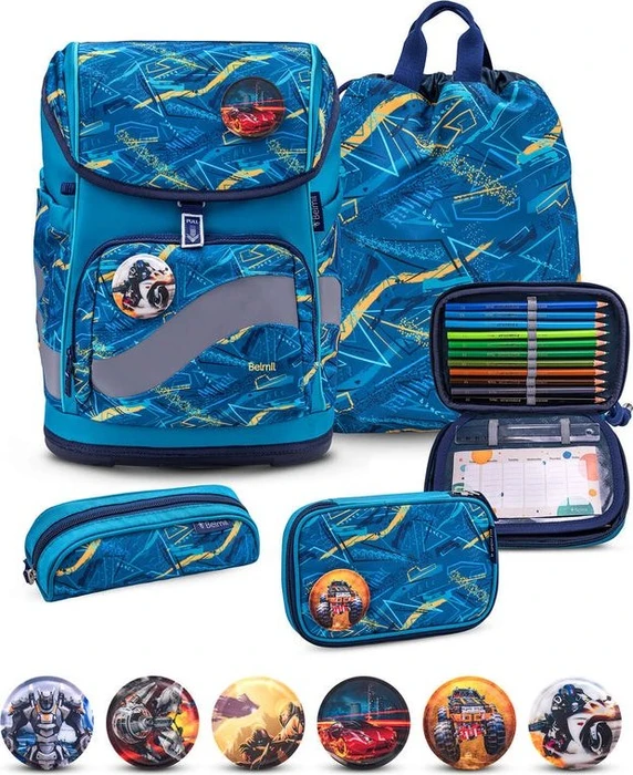 Belmil Premium Smarty Plus Baltic Schultaschen-Set, 5-tlg.