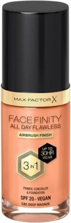 Max Factor Facefinity All Day Flawless Foundation C82 deep bronze LSF20, 30ml