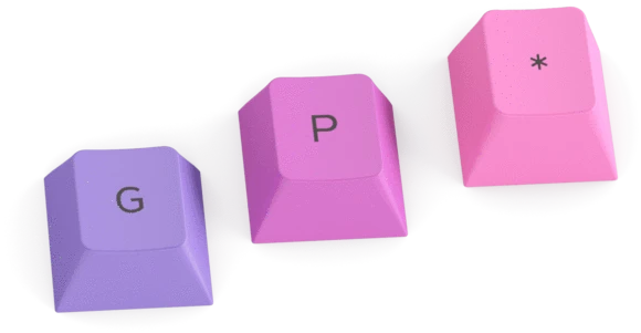 Glorious GPBT Keycaps, Kunststoff (PBT), Nebula, violett/rosa, 114 Tasten (104+10), ANSI-US