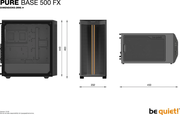 be quiet! Pure Base 500 FX, schwarz, Glasfenster