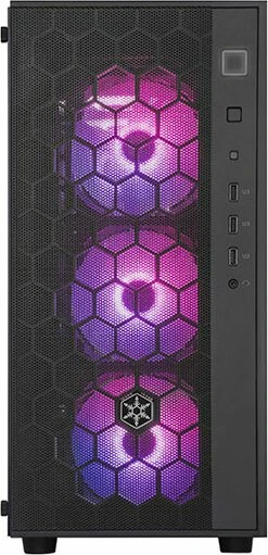 SilverStone Fara R1 Rainbow, schwarz, Glasfenster