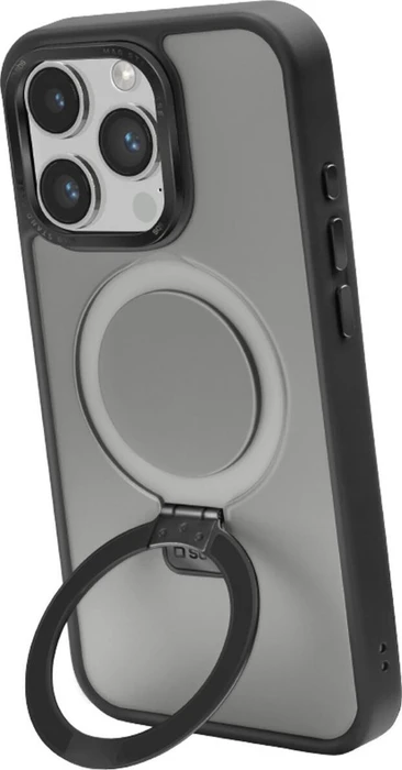 SBS Mobile Mag Stand Case für Apple iPhone 15 Pro transparent/schwarz