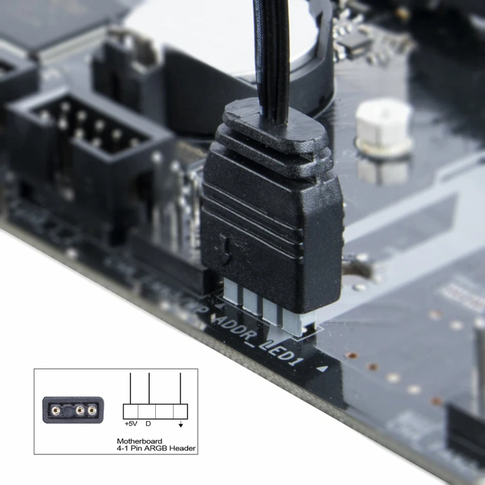 SilverStone LS04, ARGB beleuchtet, LED-Streifen, weiß