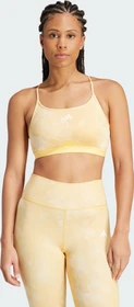 adidas Aeroreact Training Essentials Light Support Tie-Dye Flower-Print Sport-BH crystal sand/semi spark (Damen)