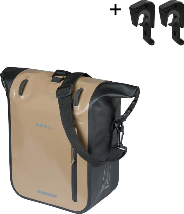 Basil Rivo M Tarpaulin MIK Hooks Gepäcktasche sand/black