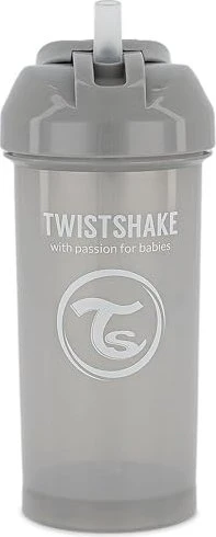 Twistshake Trinkbecher mit Strohhalm, 6+M, 360ml, perl grey