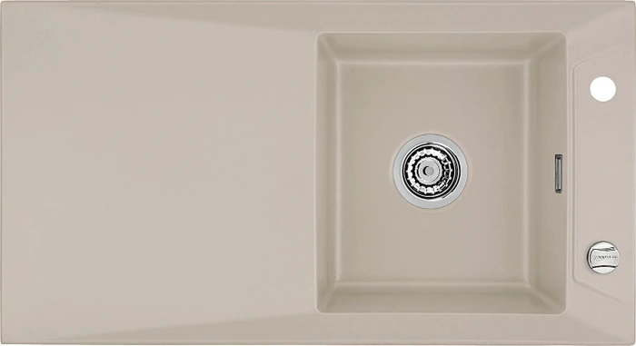 systemceram Siro 90 Einbau Becken rechts mit Ablauffernbedienung fango