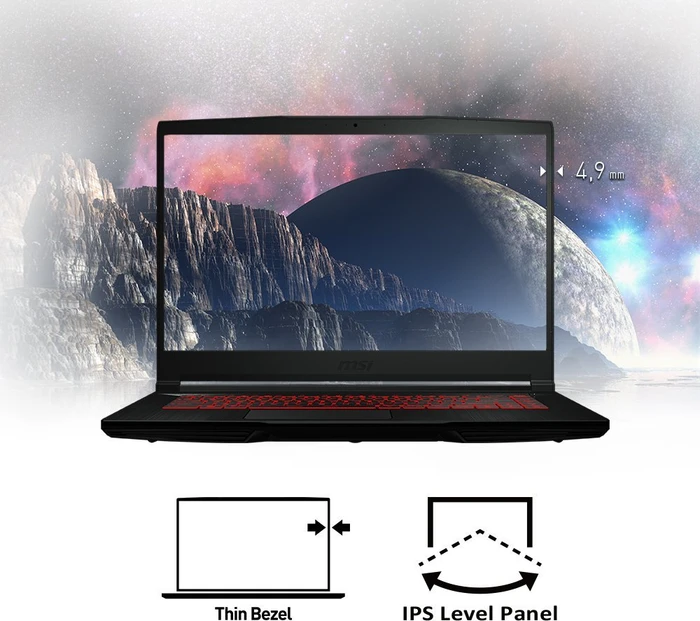 MSI GF63 Raider 10SC-225, Core i5-10500H, 8GB RAM, 512GB SSD, GeForce GTX 1650 Max-Q, DE