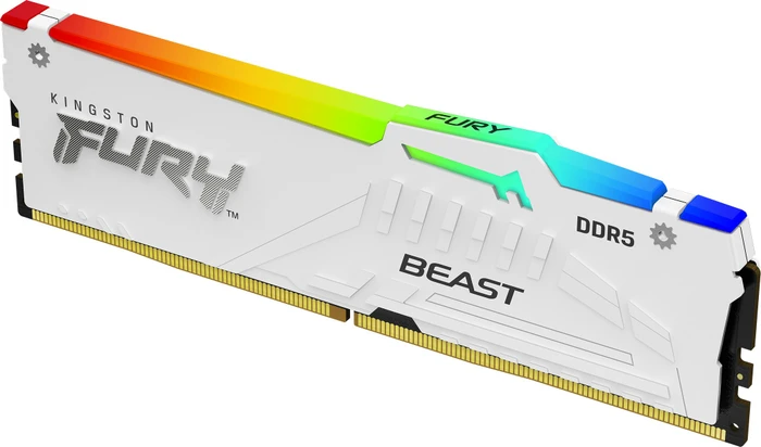 Kingston FURY Beast RGB weiß UDIMM 32GB, DDR5-6000, CL30-36-36, 2RX8