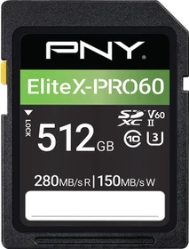 PNY EliteX-PRO 60 R280/W150 512GB, UHS-II U3, Class 10