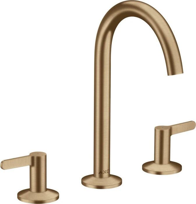Hansgrohe Axor One 3-Loch Waschbeckenarmatur 170 Push-Open Ablaufgarnitur brushed bronze